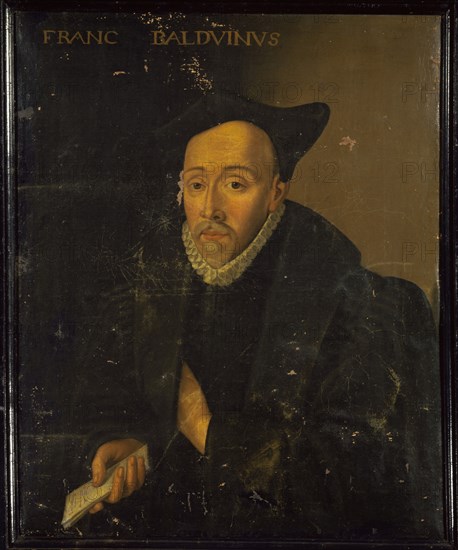 Portrait of François Baudouin, oil on canvas, 83.5 x 68.5 cm, unmarked., Above: FRANC [ISCUS] BALDVINVS, Schweizerischer Meister, 17. Jh.