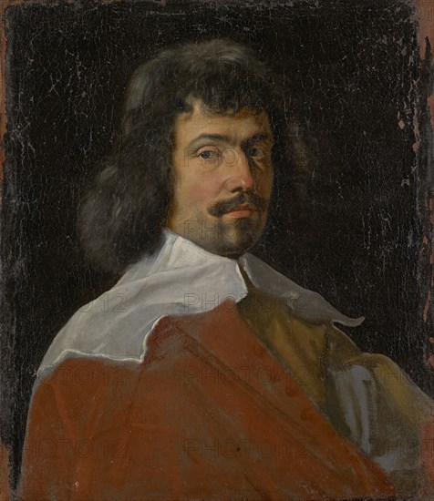 Portrait of a man in a red cloak, oil on canvas, 60 x 47.5 cm Lichtmass, undesignated, Schweizerischer Meister, 17. Jh.
