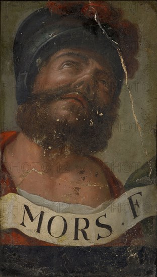Charonda's suicide: Charonda's head, 1521, tempera on lime plaster (al secco), 32.8 x 19 cm, unmarked., On the tape: MORS., F, Hans Holbein d. J., Augsburg um 1497/98–1543 London