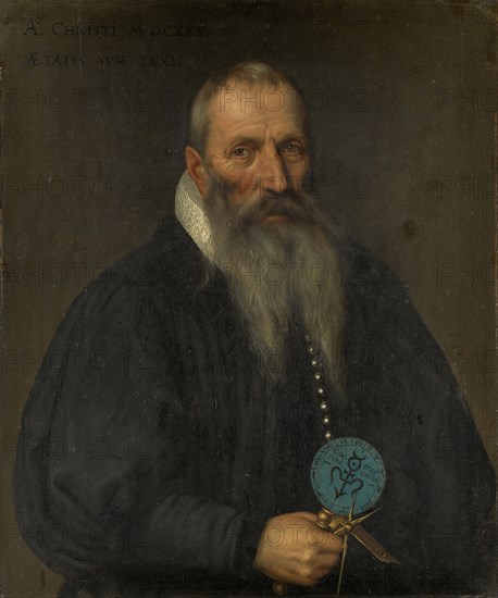 Portrait of Peter Ryff of Basel, 1625, oil on oak wood, 75 x 62 cm, not marked, but dated upper left: Aº., CHRISTI MDCXXV, ÆTATIS SVÆ LXXII, Bartholomäus Sarburgh, Trier um 1590 – nach 1637 Niederlande