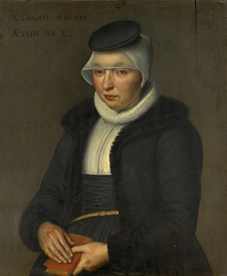 Portrait of Dorothea Coot, Wife of Peter Ryff, 1625, oil on oak, 78.5 x 60.5 cm, Not specified, but dated: Aº CHRISTI MDCXXV, ÆTATATIS SVÆ L., Bartholomäus Sarburgh, Trier um 1590 – nach 1637 Niederlande