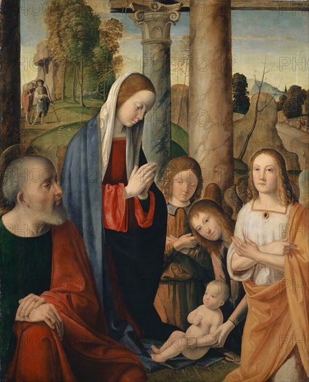 The Nativity, tempera on poplar wood, 88.8 x 72.3 cm, unmarked, Marco Palmezzano, Forlì 1459/63–1539 Forlì