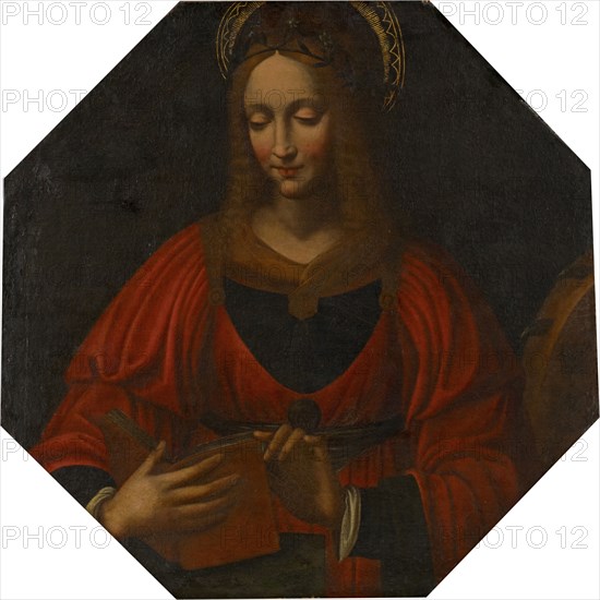 St. Catherine, oil on panel, 60.5 x 60.5 cm, unsigned, Cesare da Sesto, (Art (?) / style of (?)), Sesto Calende 1477–1523 Mailand