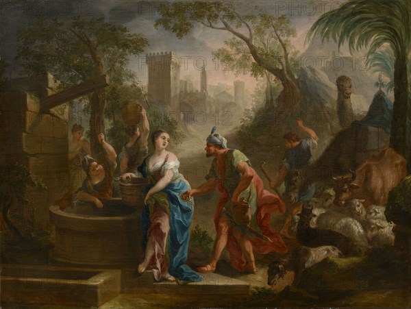 Rebekah and Eliezer at the Fountain, 1760, oil on canvas, 101 x 134 cm, signed and dated lower left: Joseph Esperlin Invenit, Joseph Esperlin, Degernau b. Ingoldingen 1707–1775 Beromünster/Luzern