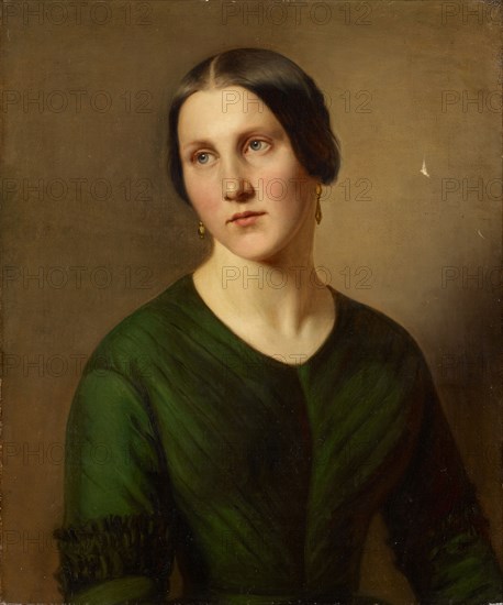 Portrait of a Woman, Oil on Canvas, 59 x 49.5 cm, Unmarked, Adolf Follenweider, Basel 1823–1895 Basel