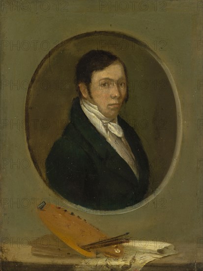 Portrait Samuel Birmann, 1819, oil on panel, 20.9 x 16 cm, unsigned, Hieronymus Hess, (?), Basel 1799–1850 Basel