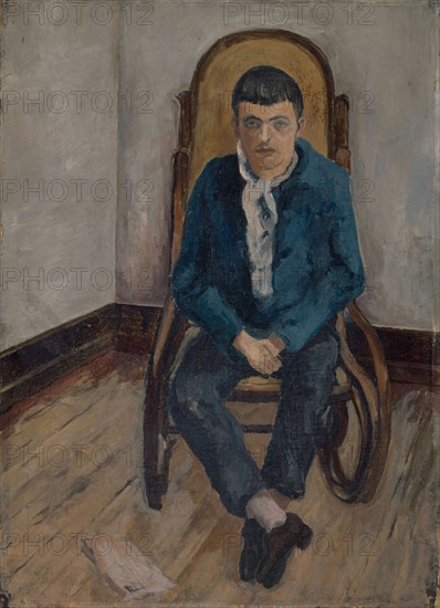 Portrait of the painter Walter Kurt Wiemken, oil on board, 58.5 x 46 cm (with frame), unmarked, Max Birrer, Basel 1905–1937 Collioure/Pyrénées-Orientales