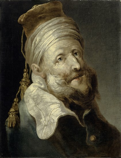 Oriental with turban and fez with two tassels, oil on canvas, 40.5 x 31.5 cm, not specified, Tiberius Dominikus Wocher, Mimmenhausen bei Salem 1728–1799 Reute (heute Ortsteil von Bad Waldsee, Landkreis Ravensburg)