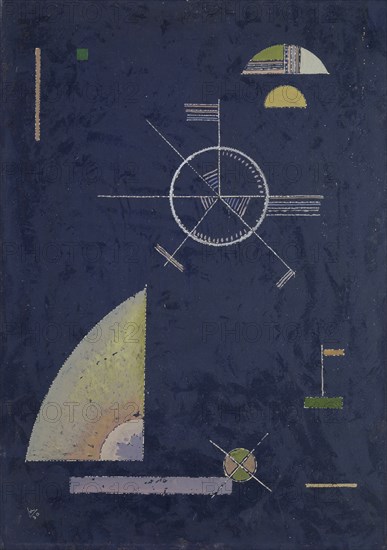 Dull gray, 1930 (April), oil on board, 34.5 x 24.4 cm, monogrammed and dated lower left: K [within an angle, a stylized V], 30, inscribed on cardboard on the reverse: K [within an angle, a stylized V] /, N ° 506 - dull gray, i930, 25 x 35, Wassily Kandinsky, Moskau 1866–1944 Neuilly-sur-Seine/Hauts-de-Seine