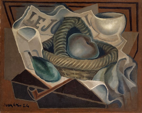 Le panier, 1924, oil on canvas, 33 x 41 cm, signed and dated lower left: Juan Gris 24, Juan Gris, Madrid 1887–1927 Boulogne-sur-Seine/Hauts-de-Seine