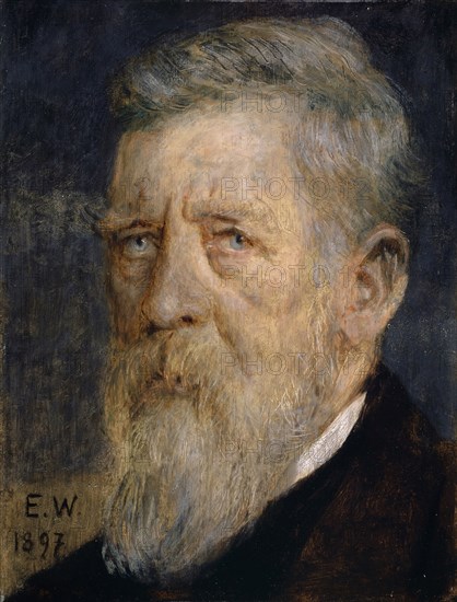 Portrait Arnold Böcklin, 1897, tempera on mahogany wood, 34 x 25 cm, monogrammed and dated lower left: E.W., 1897, Ernst Würtenberger, Steisslingen b. Radolfzell/Baden-Württemberg 1868–1934 Karlsruhe