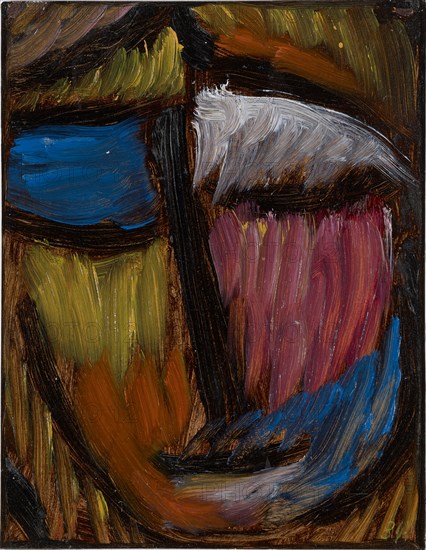 Meditation N. 30, 1934, oil on paper, mounted on cardboard, 15.5 x 12 cm, signed and dated., l .: A. J ., dated u., r .: 34, signed, dated and inscribed: A. Jawlensky 1934 NiN., 30 J, Stiftung Im Obersteg, deposit in the Kunstmuseum Basel 2004, Alexej von Jawlensky, Torschok/Twer 1864–1941 Wiesbaden