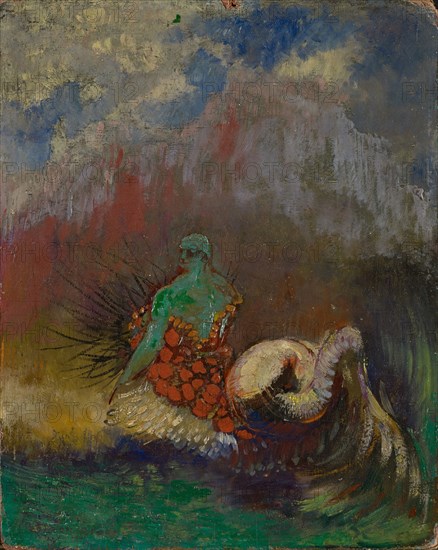 La sirène, around 1900, oil and gold powder on fiberboard, 27 x 22 cm, signed and dated, l .: Odilon Redon, Stiftung Im Obersteg, deposit in the Kunstmuseum Basel 2004, Odilon Redon, Bordeaux 1840–1916 Paris