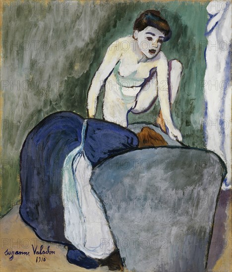 La grenouille, 1910, pastel and oil on paper, mounted on cardboard, 58.5 x 49.5 cm, signed and dated a., l .: Suzanne Valadon 1910, Stiftung Im Obersteg, deposit in the Kunstmuseum Basel 2004, Suzannne Valadon, Bessines/Limoges 1865–1938 Paris
