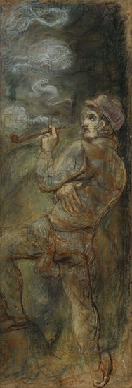 Smoker, 1917, pastel on cardboard, 151 x 52.5 cm, inscribed verso: 723, Stiftung Im Obersteg, deposit in the Kunstmuseum Basel 2004, Robert Genin, Vysokoe bei Smolensk 1884–1943 Moskau