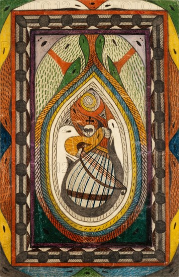 Musician, c. 1913, pencil and crayon, sheet: 44.2 x 28.8 cm, recto and verso without text (verso by a third-hand dated: ca. 1913.), Adolf Wölfli, Bowil/Bern 1864–1930 Bern