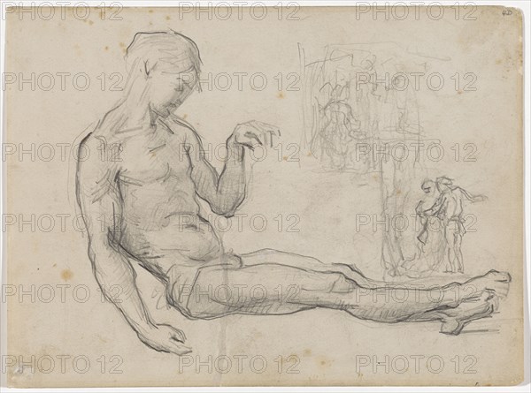 After Fra Bartolommeo: Christ Study, 1866/69, pencil, verso: pencil, leaf: 17.7 x 24 cm, not marked, Paul Cézanne, Aix-en-Provence 1839–1906 Aix-en-Provence