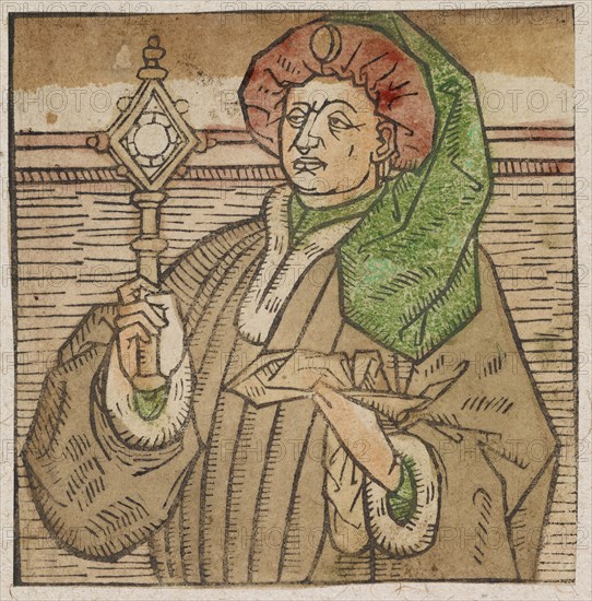 Albumasar (?), C. 1460/70, woodcut, colored (unique), unique, folia: 9.1 x 9 cm, Anonym, Niederlande, 15. Jh.