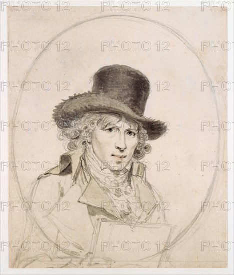Self-portrait, c. 1797, pencil, watercolored, page: 18.6 x 15.5 cm, on the reverse, inscribed in pencil r.o .: f 20-, Marquard Fidel Dominikus Wocher, Mimmenhausen 1760–1830 Basel