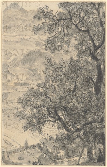 View of Hofgastein, 1874, pencil, partly heavily wiped, sheet: 20.9 x 13.3 cm, on the back and on the right., Signed, dated and inscribed in pencil: Adolph Menzel, chez et al son ami Herrmann, Villa Herrmann, Hofgastein 8th August 1874, Adolph von Menzel, Breslau 1813–1905 Berlin