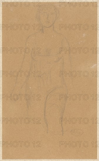 Elbow of a standing girl, pencil on light gray paper, sheet: 29.4 x 17.7 cm, U. r., monogrammed in pencil: M [in the oval], Aristide Maillol, Banyuls-sur-Mer/Pyrénées-Orientales 1861–1944 Banyuls-sur-Mer/Pyrénées-Orientales