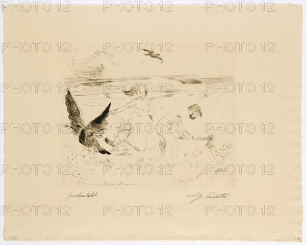 The Curse, 1911, drypoint (WZ: J W. ZANDERS), proof, single condition, leaf: 39 x 49.5 cm (largest mass) |, Plate: 25 x 30 cm, inscribed in the plate in the middle below within the representation: he should carry you thorns and thistles, r., signed in pencil with the inscription: Lovis Corinth, l, ., under the representation in pencil designates: proof, Lovis Corinth, Tapiau/Ostpreussen (heute Gwardjesk, Russland) 1858–1925 Zandvoort