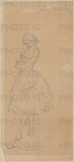 The dancer Rosa Martin, pencil, sheet: 18.6 x 8.4 cm (largest mass), O. r., inscribed in pencil: Frl Rosa Martin, Carl Spitzweg, München 1808–1885 München