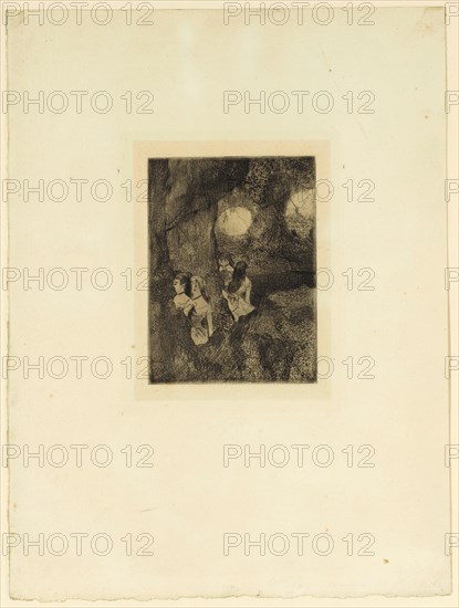 Danseuses dans la coulisse, 1879/80, Etching, aquatint and drypoint, 7th condition (from 8), Journal: 36.4 x 26.9 cm |, Plate: 14 x 10.4 cm, Edgar Degas, Paris 1834–1917 Paris