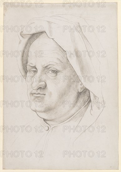 Head of a beardless man with a hood, Black chalk, Sheet: 31.9 x 22.2 cm, Unmarked, Hans Baldung gen. Grien, (Werkstatt / workshop), Schwäbisch Gmünd (?) 1484/85–1545 Strassburg