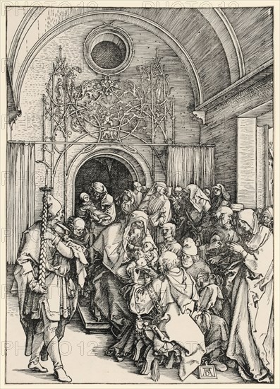 The Circumcision of Christ, around 1504, woodcut, leaf: 29.4 x 21 cm, U. r., monogrammed on the writing tablet: AD, Albrecht Dürer, Nürnberg 1471–1528 Nürnberg