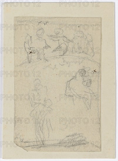 Copy after Arnold Böcklin's lost design for the painting Meadow Spring, pencil, sheet: 6.5 x 4.2 cm, Rudolf Schick, Berlin 1840–1887 Berlin