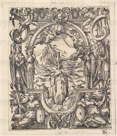Printer mark of Sebastian Henricpetri, woodcut, sheet: 11.3 x 9.4 cm, Tobias Stimmer, Schaffhausen 1539–1584 Strassburg