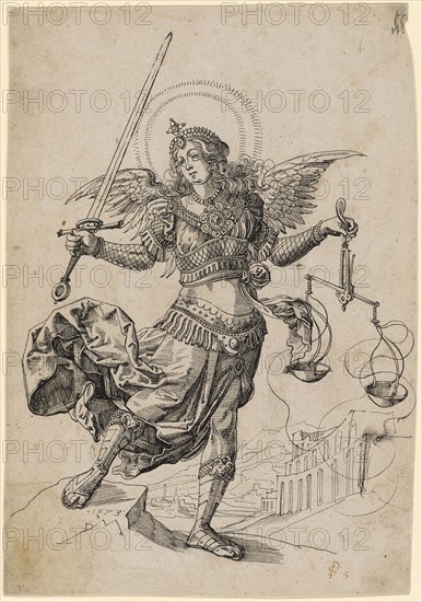 Lady Justice, 1573, feather in black, leaf: 28.8 x 20 cm, U. l., dated and monogrammed: 1573, DLM [lig.], on the back M. with pen in black: N [illegible] bug [?], Daniel Lindtmayer d. J., Schaffhausen 1552–1603 Stans