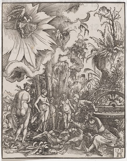 The Judgment of Paris, 1511, woodcut, sheet: 20.1 x 16 cm, U. r., dated and monogrammed: 1511, AA, Albrecht Altdorfer, um 1480–1538 Regensburg