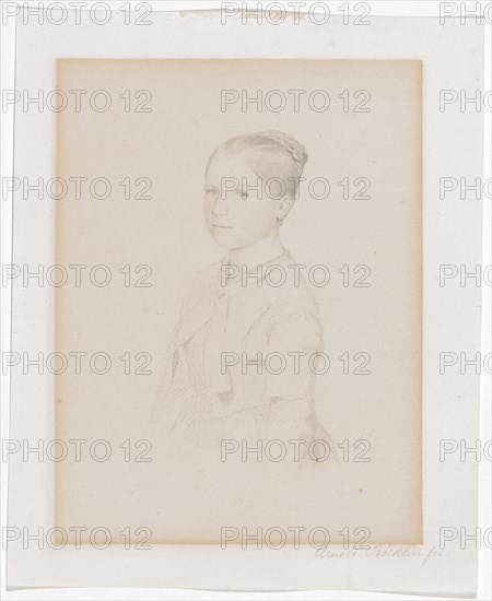 Portrait of Bertha Böcklin, 1848/49, pencil, sheet: 26.1 x 21.1 cm, unmarked, Anonym, 19. Jh.