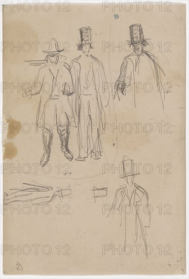 Marion and Valabrègue, 1866, pencil, sheet: 28 x 19.2 cm, unmarked, Paul Cézanne, Aix-en-Provence 1839–1906 Aix-en-Provence