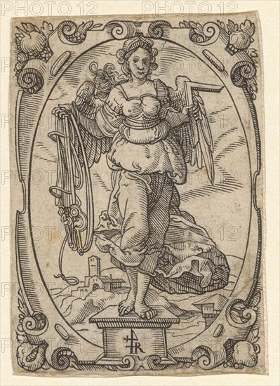 Printer's mark of Theodosius Rihel, woodcut, leaf: 6.4 x 4.6 cm, Tobias Stimmer, Schaffhausen 1539–1584 Strassburg