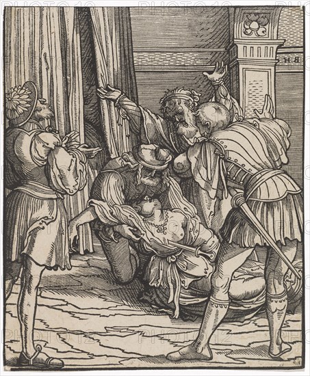 Suicide of the Lucretia, around 1515, woodcut, second condition, sheet: 16.8 x 14 cm, O. r., monogrammed: H.B, Hans Burgkmair d. Ä., Augsburg 1473–1531 Augsburg