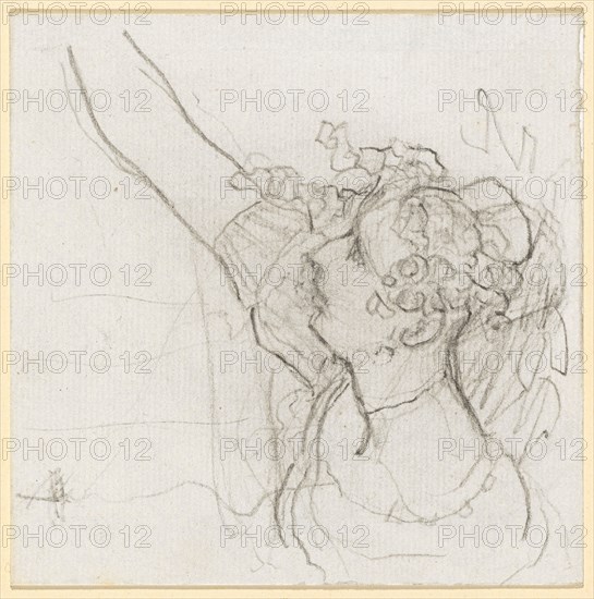 Studies of a young girl in half figure, chalk, sheet: 11.5 x 11.6 cm, unsigned, Johann Heinrich Füssli, Zürich 1741–1825 Putney Hill b. London