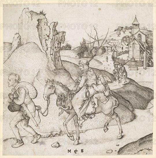 Excerpt from the market, copperplate, sheet: 15.8 x 16.1 cm, U. monogrammed: M S, Martin Schongauer, Colmar um 1445–1491 Colmar