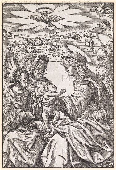 The Holy Family with Anna and Joachim, 1512, woodcut, sheet: 22.5 x 15.3 cm, U. r., dated and monogrammed: 1512, H.B., Hans Burgkmair d. Ä., Augsburg 1473–1531 Augsburg