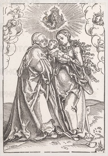 Hl. Anna selbstdritt, woodcut, sheet: 25 x 17 cm, U. r., snake, Signet, Lucas Cranach d. Ä., Kronach 1472–1553 Weimar