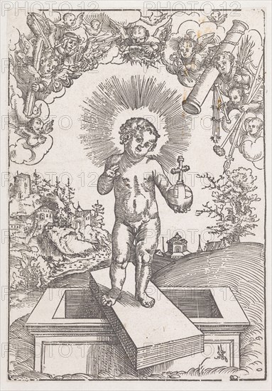 The Christ Child as a savior of the world, woodcut, leaf: 24.7 x 17.2 cm, U. r., snake, Signet, Lucas Cranach d. Ä., Kronach 1472–1553 Weimar