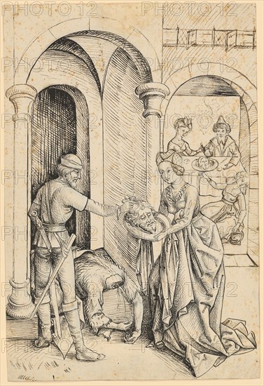 Beheading of John the Baptist, late 15th c., Feather in black and dark brown, page: 27.2 x 18.3 cm, unmarked, Anonym, Niederdeutschland (?), Ende 15. Jh.