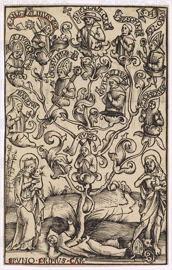 Family tree of the saints of the Carthusian Order, 15 January 1510, woodcut, foliate: 17 x 10.7 cm, Urs Graf, Solothurn um 1485 – 1527/28