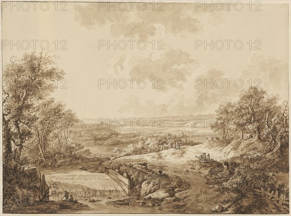 Region of Pfyn, Canton of Thurgau, India ink, washed, Sheets: 24.8 x 33.5 cm, Not marked, Johann Heinrich Wüest, Zürich 1741–1821 Zürich