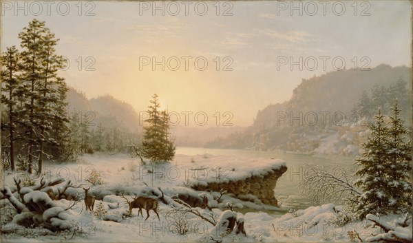Mortimer L. Smith, American, 1840-1896, Winter Landscape, 1878, oil on canvas, Unframed: 30 × 50 1/4 inches (76.2 × 127.6 cm)