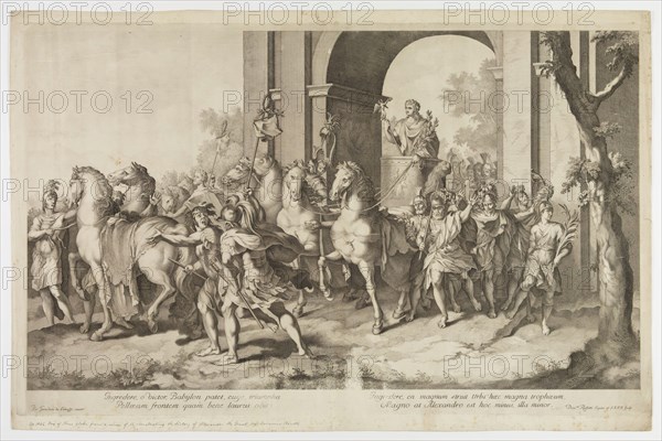 Domenico Rosetti, Italian, 1650-1736, after Gerard de Lairesse, Flemish, 1641-1711, The Triumph of Alexander in Babylon, 17th/18th Century, Engraving printed in black, plate: 23 5/8 x 38 in.