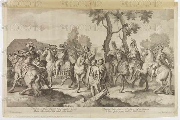 Domenico Rosetti, Italian, 1650-1736, after Gerard de Lairesse, Flemish, 1641-1711, The Triumph of Alexander in Babylon, 17th/18th Century, Engraving printed in black, image: 21 3/4 x 36 7/8 in.