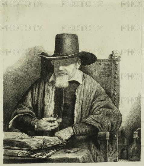 Pierre François Basan, French, 1723-1797, after Rembrandt Harmensz van Rijn, Dutch, 1606-1669, The Advocate Toling, between 1723 and 1797, etching printed in black ink on laid paper, Plate: 7 3/8 × 6 inches (18.7 × 15.2 cm)